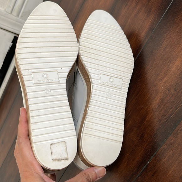 Janet Sport Patent Leather Lace Up Sneakers Shoes Wedge Chunky Platform size 3… - Picture 7 of 12